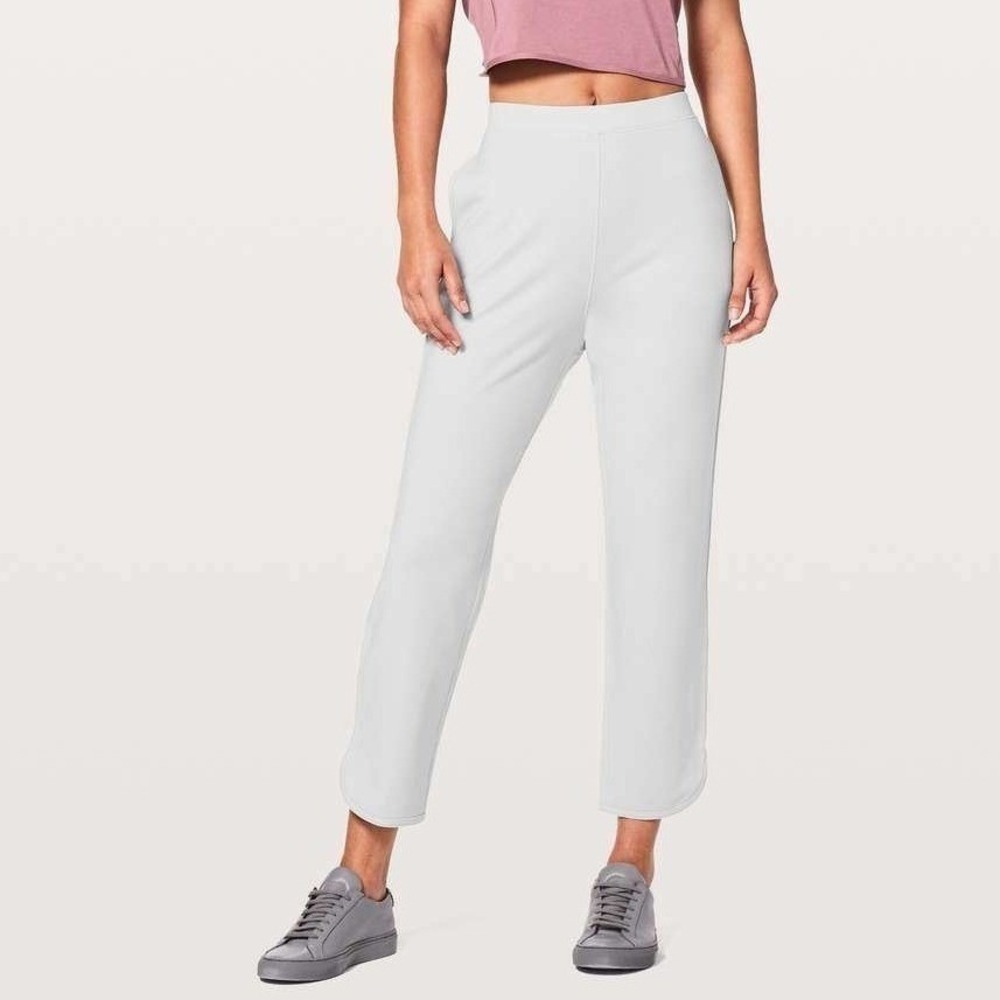 Lululemon Sz 12 Every Moment Pants 26" Vapor French Terry Travel Lounge W5BAMS